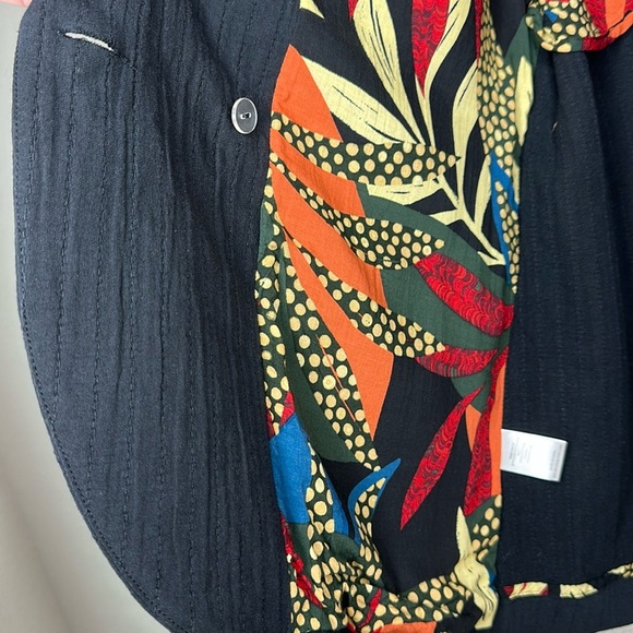 Anthropologie Daniel Rainn Double-Breasted Blazer Black Floral Lining size M - Picture 7 of 13